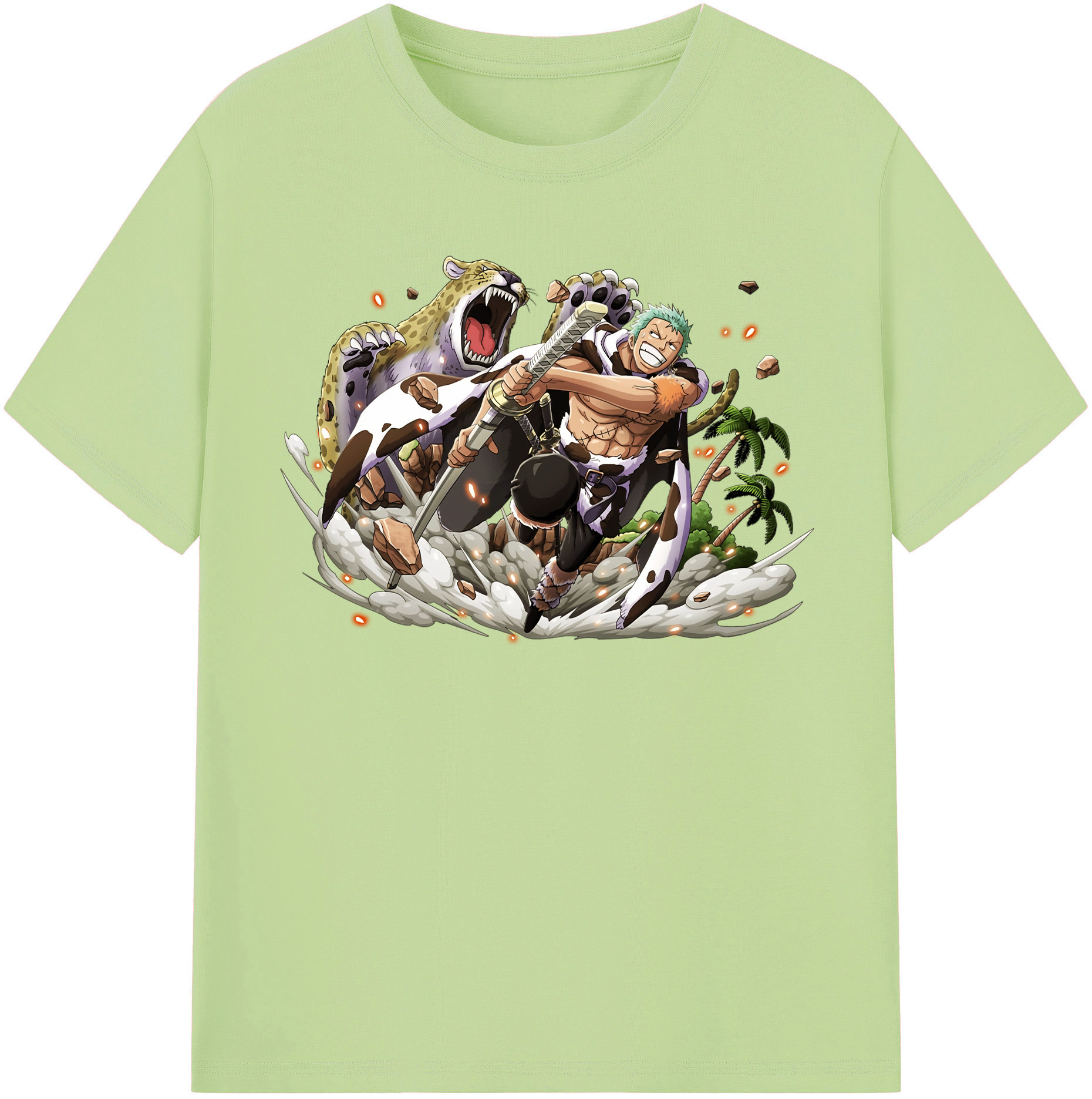 ワンピース ロロノア・ゾロ ONE PIECE Roronoa Zoro 綿100％半袖Tシャツ（フロントプリント）